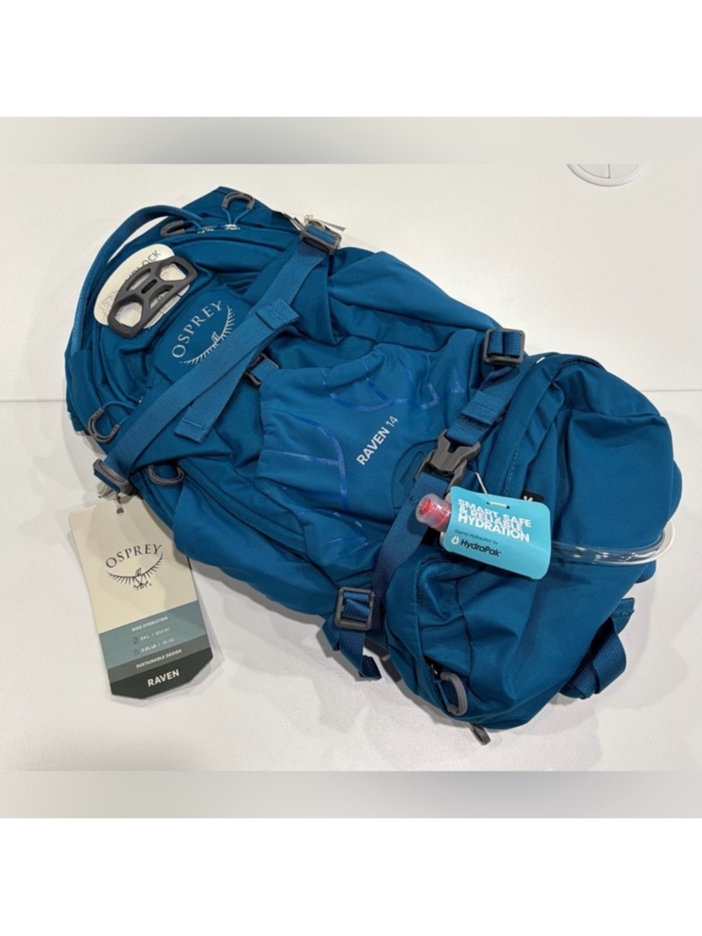 Osprey Women's Raven 14 L Hydration Pack 85 oz. Reservoir Backpack Blue NWT